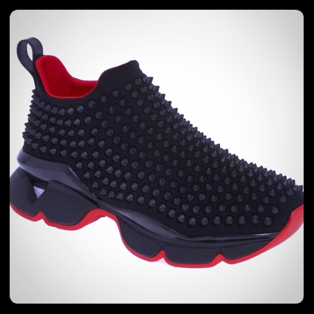 Red and Black spike sneakers